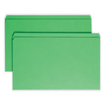 Reinforced Top Tab Colored File Folders, Straight Tabs, Legal Size, 0.75" Expansion, Green, 100/Box