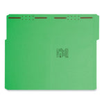 Top Tab Colored Fastener Folders, 0.75" Expansion, 2 Fasteners, Legal Size, Green Exterior, 50/Box