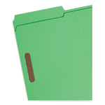 Top Tab Colored Fastener Folders, 0.75" Expansion, 2 Fasteners, Legal Size, Green Exterior, 50/Box