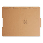 Top Tab Fastener Folders, Guide-Height 2/5-Cut Tabs, 0.75" Expansion, 2 Fasteners, Legal Size, 11-pt Kraft, 50/Box