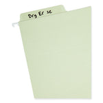 Erasable FasTab Hanging Folders, Letter Size, 1/3-Cut Tabs, Moss, 20/Box