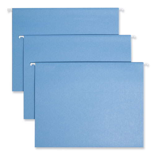 TUFF Hanging Folders with Easy Slide Tab, Letter Size, 1/3-Cut Tabs, Blue, 18/Box