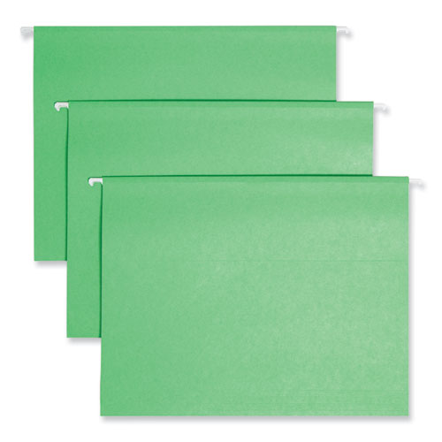 TUFF Hanging Folders with Easy Slide Tab, Letter Size, 1/3-Cut Tabs, Green, 18/Box