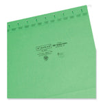 TUFF Hanging Folders with Easy Slide Tab, Letter Size, 1/3-Cut Tabs, Green, 18/Box