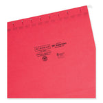 TUFF Hanging Folders with Easy Slide Tab, Letter Size, 1/3-Cut Tabs, Red, 18/Box