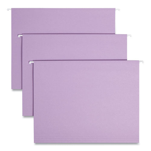 Colored Hanging File Folders with 1/5 Cut Tabs, Letter Size, 1/5-Cut Tabs, Lavender, 25/Box