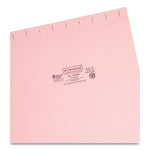 Colored Hanging File Folders with 1/5 Cut Tabs, Letter Size, 1/5-Cut Tabs, Pink, 25/Box