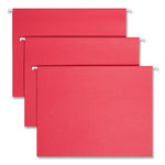 Colored Hanging File Folders with 1/5 Cut Tabs, Letter Size, 1/5-Cut Tabs, Red, 25/Box