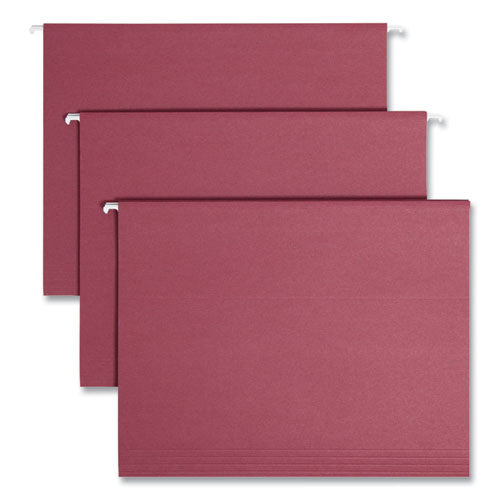 Colored Hanging File Folders with 1/5 Cut Tabs, Letter Size, 1/5-Cut Tabs, Maroon, 25/Box