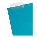 Colored Hanging File Folders with 1/5 Cut Tabs, Letter Size, 1/5-Cut Tabs, Teal, 25/Box