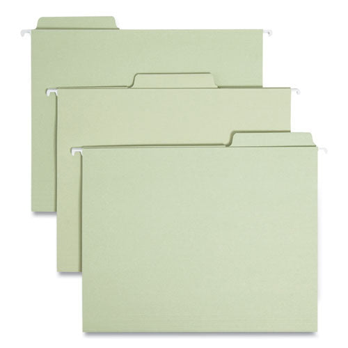 FasTab Hanging Folders, Letter Size, 1/3-Cut Tabs, Moss, 20/Box