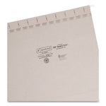 TUFF Hanging Folders with Easy Slide Tab, Letter Size, 1/3-Cut Tabs, Steel Gray, 18/Box