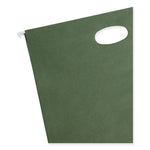 100% Recycled Hanging Pockets with Full-Height Gusset, 1 Section, 3.5" Capacity, Letter Size, Standard Green, 10/Box