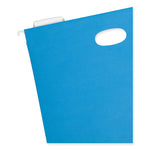 Hanging Pockets with Full-Height Gusset, 1 Section, 2" Capacity, Letter Size, 1/5-Cut Tabs, Sky Blue, 25/Box