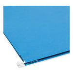 Hanging Pockets with Full-Height Gusset, 1 Section, 2" Capacity, Letter Size, 1/5-Cut Tabs, Sky Blue, 25/Box