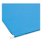 Hanging Pockets with Full-Height Gusset, 1 Section, 3" Capacity, Letter Size, 1/5-Cut Tabs, Sky Blue, 25/Box