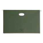 Hanging Pockets with Full-Height Gusset, 1 Section, 3.5" Capacity, Legal Size, Standard Green, 10/Box