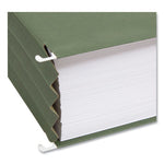 Hanging Pockets with Full-Height Gusset, 1 Section, 3.5" Capacity, Legal Size, Standard Green, 10/Box