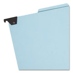 FasTab Hanging Pressboard Classification Folders, 1 Divider, Letter Size, Blue