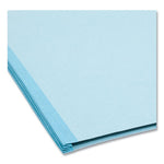 FasTab Hanging Pressboard Classification Folders, 2 Dividers, Legal Size, Blue