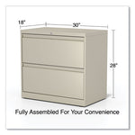 Lateral File, 2 Legal/Letter-Size File Drawers, Putty, 30" x 18.63" x 28"