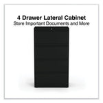 Lateral File, 4 Legal/Letter-Size File Drawers, Black, 30" x 18.63" x 52.5"