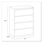 Lateral File, 4 Legal/Letter-Size File Drawers, Putty, 30" x 18.63" x 52.5"