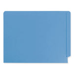 Shelf-Master Reinforced End Tab Colored Folders, Straight Tabs, Letter Size, 0.75" Expansion, Blue, 100/Box