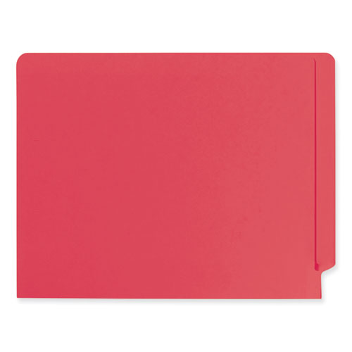 Heavyweight Colored End Tab Fastener Folders, 0.75" Expansion, 2 Fasteners, Letter Size, Red Exterior, 50/Box