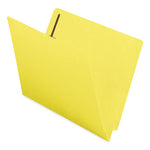 Heavyweight Colored End Tab Fastener Folders, 0.75" Expansion, 2 Fasteners, Letter Size, Yellow Exterior, 50/Box