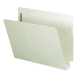 End Tab Pressboard Classification Folders, Two SafeSHIELD Coated Fasteners, 2" Expansion, Letter Size, Gray-Green, 25/Box