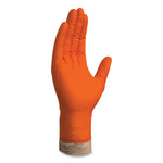 Heavy-Duty Industrial Nitrile Gloves, Powder-Free, 8 mil, Medium, Orange, 100/Box