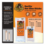 Hot Glue Sticks, 0.43" dia x 4", Dries Clear, 45/Pack