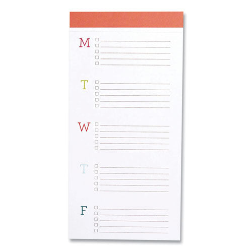 The Big Ta-Do Notepad, List-Management Format, Papaya Headband, 52 White/Multicolor 7 x 14 Sheets