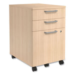 Essentials Three-Drawer Mobile Pedestal File, 2 Box/1 Legal/Letter-Size File Drawers, Natural, 15.6" x 21.3" x 24.3"
