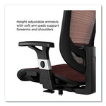 FlexFit Hyken Mesh Task Chair, Supports Up to 275 lb, 17.24" to 20.98" Seat Height, Maroon Seat/Back, Silver/Black Base