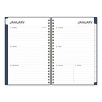 Ashlyn Weekly/Monthly Planner, Floral Artwork, 8 x 5, Navy/Multicolor Cover, 12-Month (Jan to Dec): 2024