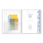 Elena Weekly/Monthly Planner, Palm Leaves Artwork, 11 x 9.25, Blue/White Cover, 12-Month (Jan to Dec): 2024