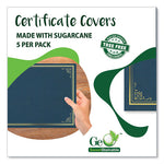 Certificate/Document Cover, 9.75' x 12.5", Navy With Gold Foil, 5/Pack