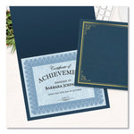 Certificate/Document Cover, 9.75' x 12.5", Navy With Gold Foil, 5/Pack