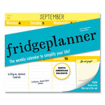 Fridge Planner Magnetized Weekly Calendar with Pads + Pencil, 12 x 12.5, White/Yellow Sheets, 16-Month (Sept-Dec): 2024-2025