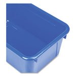 Cubby Bin with Lid, 1 Section, 2 gal, 8.2 x 12.5 x 11.5, Blue, 5/Pack