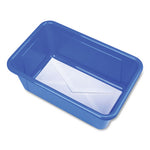 Cubby Bin with Lid, 1 Section, 2 gal, 8.2 x 12.5 x 11.5, Blue, 5/Pack