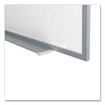 Magnetic Porcelain Whiteboard with Satin Aluminum Frame and Map Rail, 96.53 x 60.47, White Surface, Ships in 7-10 Bus Days