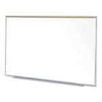 Magnetic Porcelain Whiteboard with Satin Aluminum Frame and Map Rail, 96.53 x 60.47, White Surface, Ships in 7-10 Bus Days