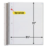 Style Wirebound Notebook, 1-Subject, Medium/College Rule, Randomly Assorted Cover Colors, (80) 11 x 8.5 Sheets