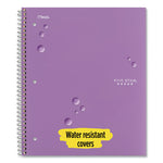 Wirebound Notebook with Two Pockets, 1-Subject, Medium/College Rule, Assorted Cover Color, (100) 11 x 8.5 Sheets, 3/Pack