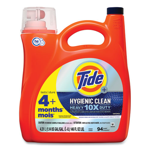 Hygienic Clean Heavy 10x Duty Liquid Laundry Detergent, Original Scent, 146 oz Pour Bottle, 4/Carton