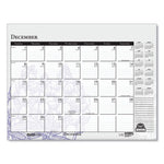 Recycled Desk Pad Calendar, Wild Flowers Artwork, 22 x 17, White Sheets, Black Binding/Corners,12-Month (Jan-Dec): 2024