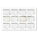 Recycled Desk Pad Calendar, Wild Flowers Artwork, 22 x 17, White Sheets, Black Binding/Corners,12-Month (Jan-Dec): 2024